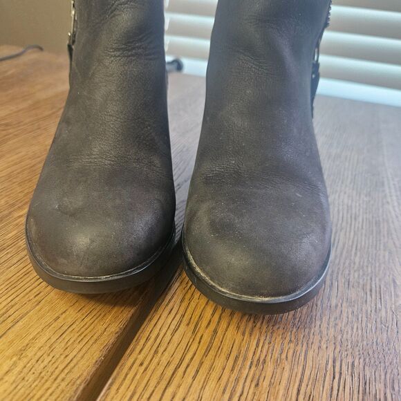 Sorel Danica US W7 Black Punk Camo Gothy Snow Booties Biker Off Black - Picture 8 of 10